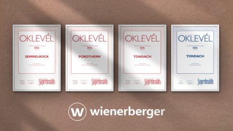 The picture shows superbrands certificates for particular wienerberger brands.