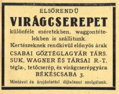 Korabeli hirdetés, 1927