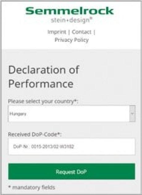Semmelrock teljesítménynyilatkozat-kereső