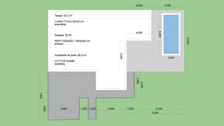 Semmelrock tervrajz - terasz, udvar