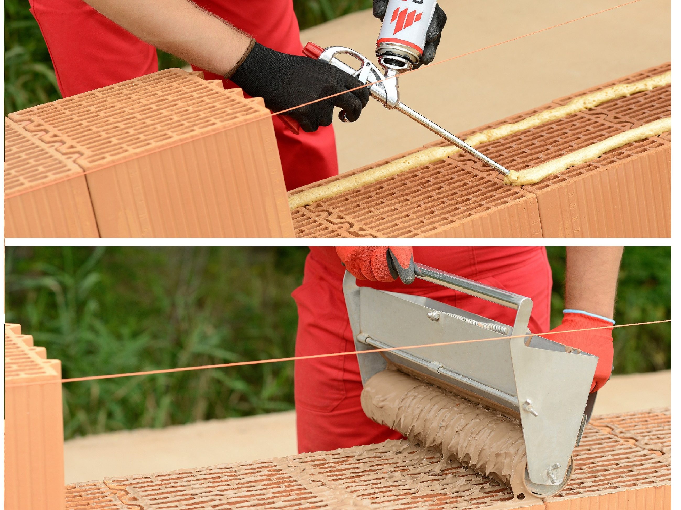 Punere in opera Porotherm Profi 30 N+F_solutie spuma Dryfix extra & mortar in rost subtire