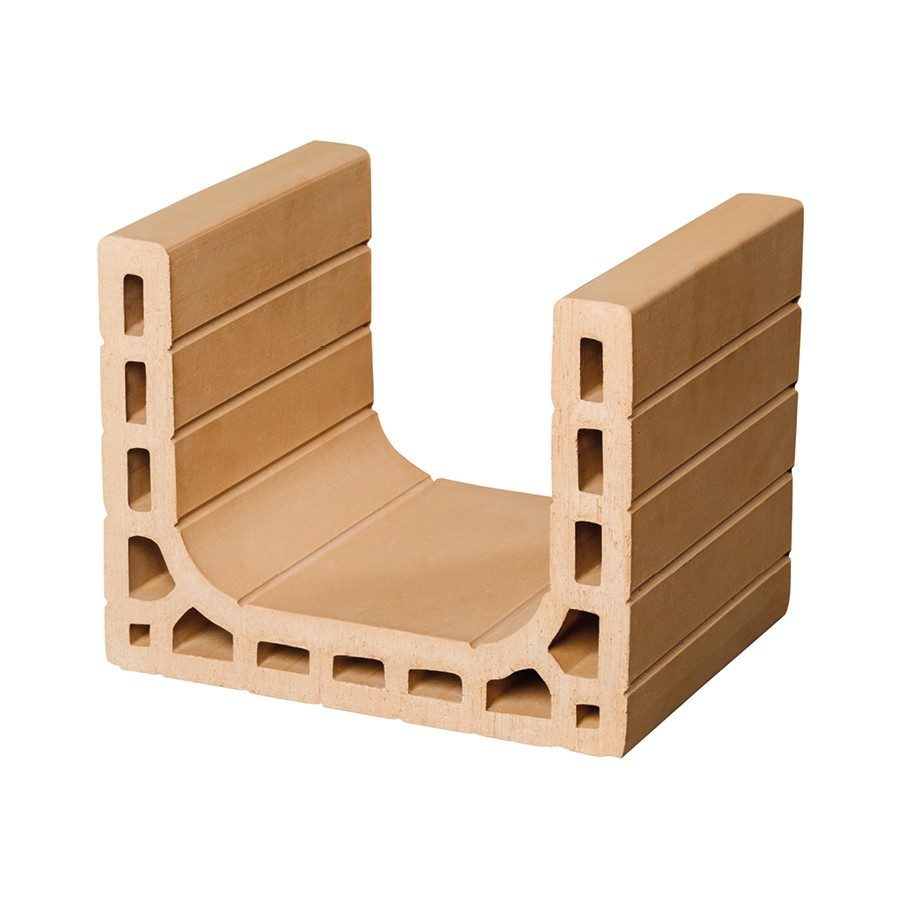 Porotherm 30 U-zsalu elem vasbeton koszorúhoz, falazatban lévő pillérekhez, monolit vasbeton áthidalókhoz